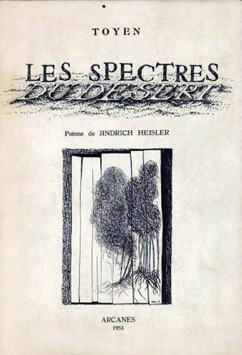 Toyen (Marie Cerminova) - Les Spectres du Desert (The Specters of the Desert) - 1953 livre d'artiste with ink and watercolor painting